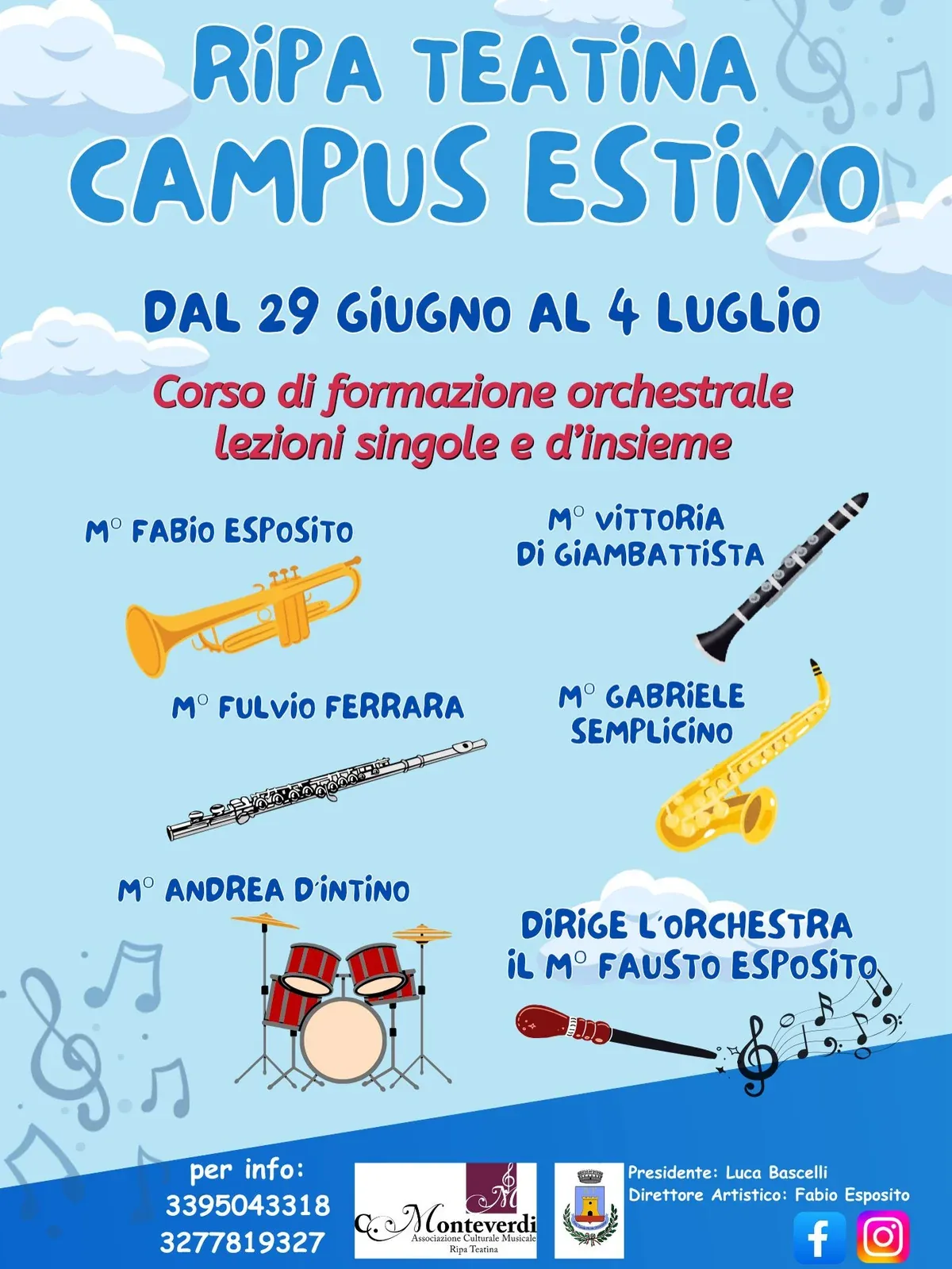 Locandina del Campus Estivo Monteverdi 2026 a Ripa Teatina (CH)